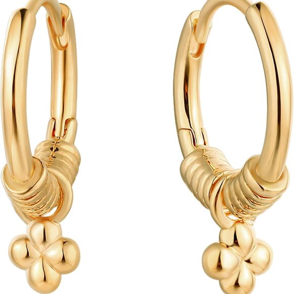 Jewelry - Gold Dainty Dangle Hoop Earrings for Women 14K Gold Plated Delicate cute Geometr